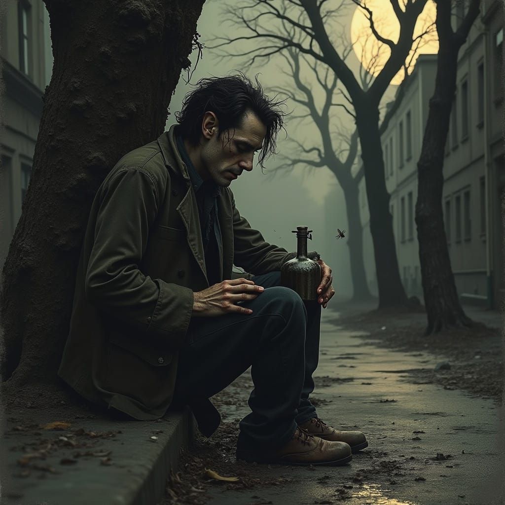 Berlin Alleyway Gangrel Vampire in Tattered Disguise