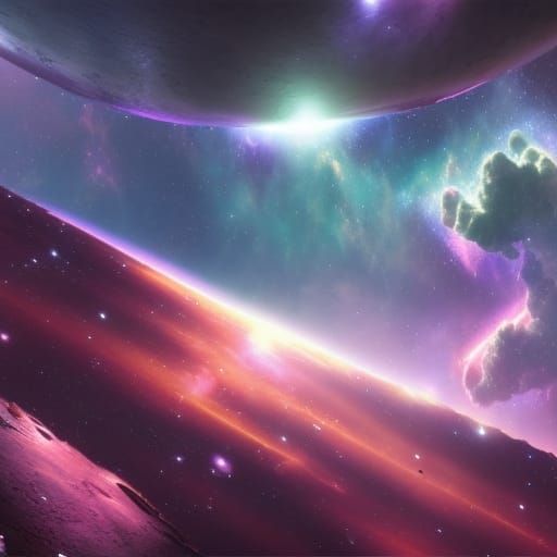 Nebula Galaxy View from Space Station