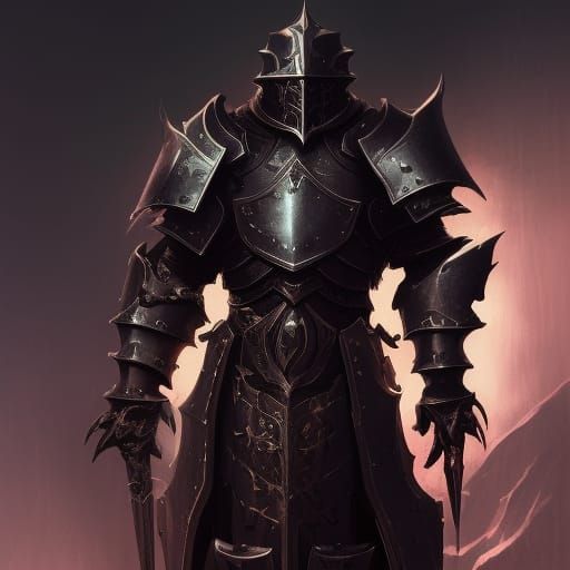Gothic Death Paladin in Detailed Knight Armor