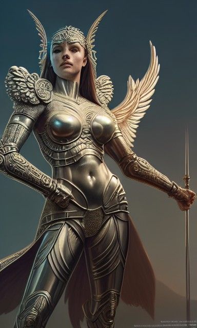 Majestic Angel Warrior in Detailed Armor