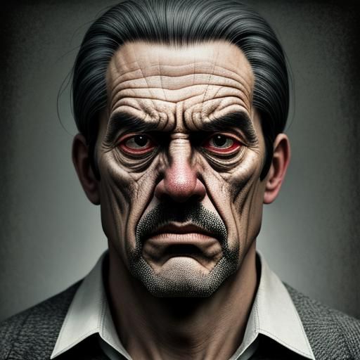 Surreal Man: A Hyperrealistic Portrait of Sorrow