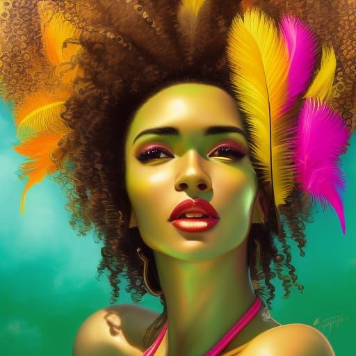 Brazilian Carnival Beauty in Hyperdetailed Portrait