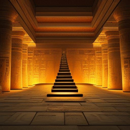 Psychedelic Pharaoh at Ancient Egyptian Temple in 8k