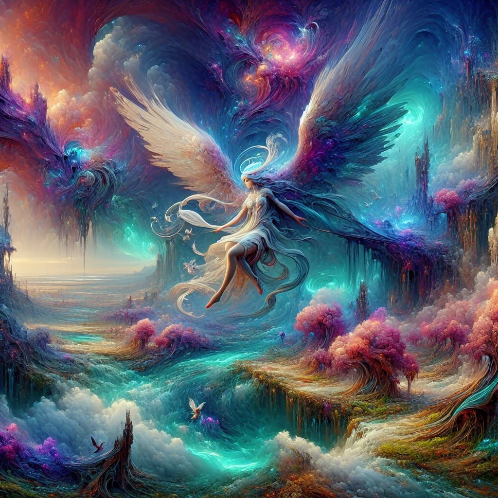 Archangel Ariel: Exuberant Fantasy Concept Art