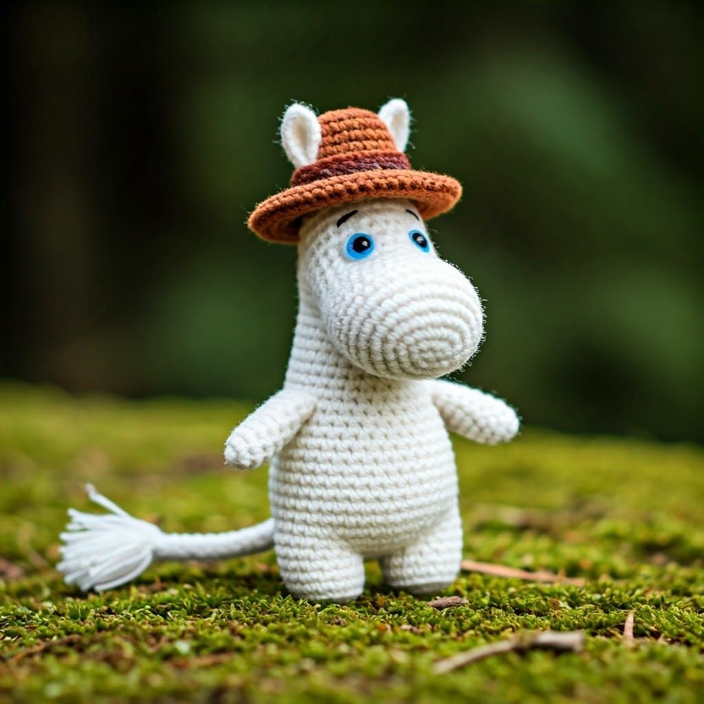 Crocheted Amigurumi Moomin Character