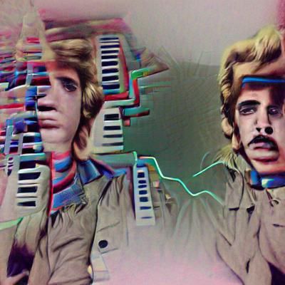 Retro Synthesizer with Bold Geometric Design