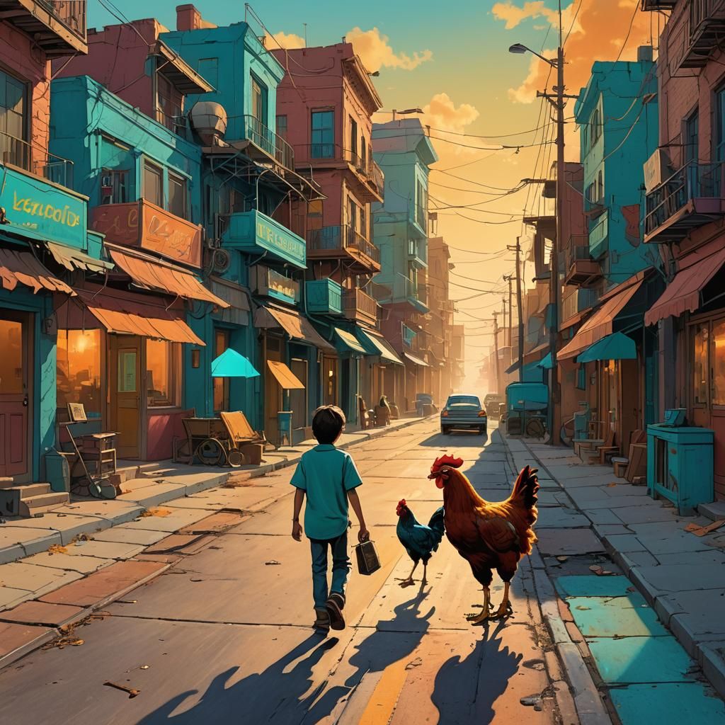 Boy Walking Towards Smoky Grill, Concept Art