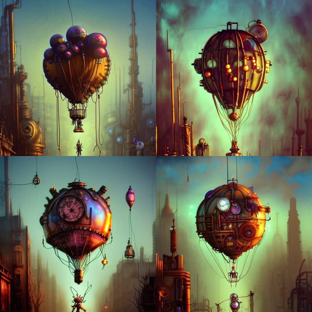 Biopunk Balloons in Post-Apocalyptic City