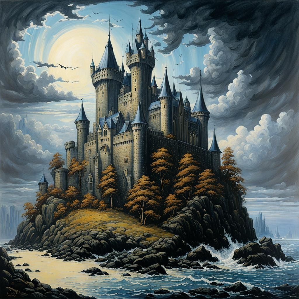 Majestic Castle: A Digital Marine Art Painting
