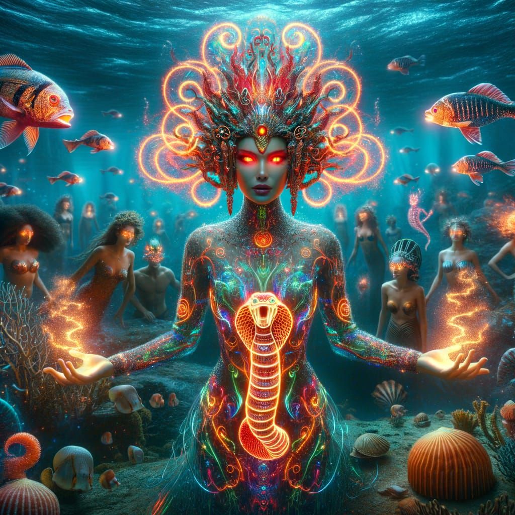 Underwater Sorceress with Cobra Crown