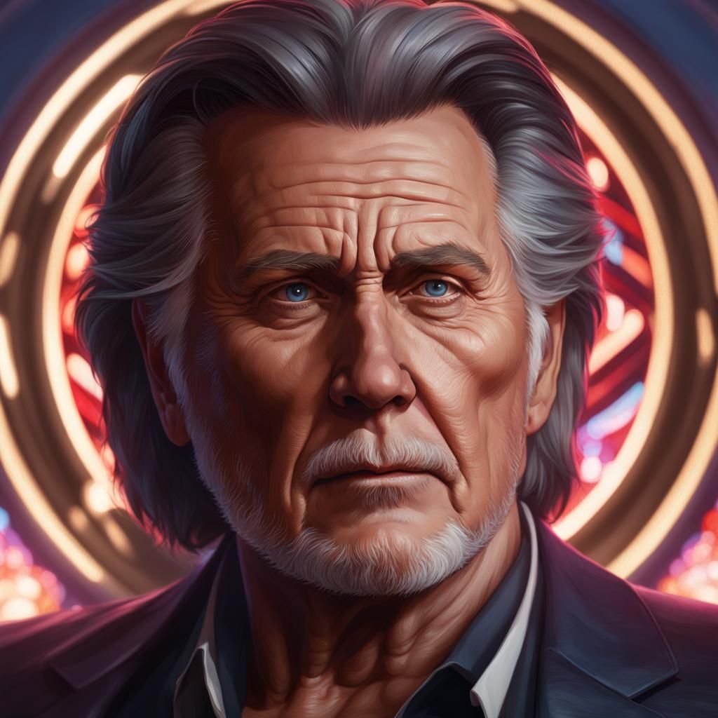Detailed Portrait of Martin Sheen in Art Nouveau Style