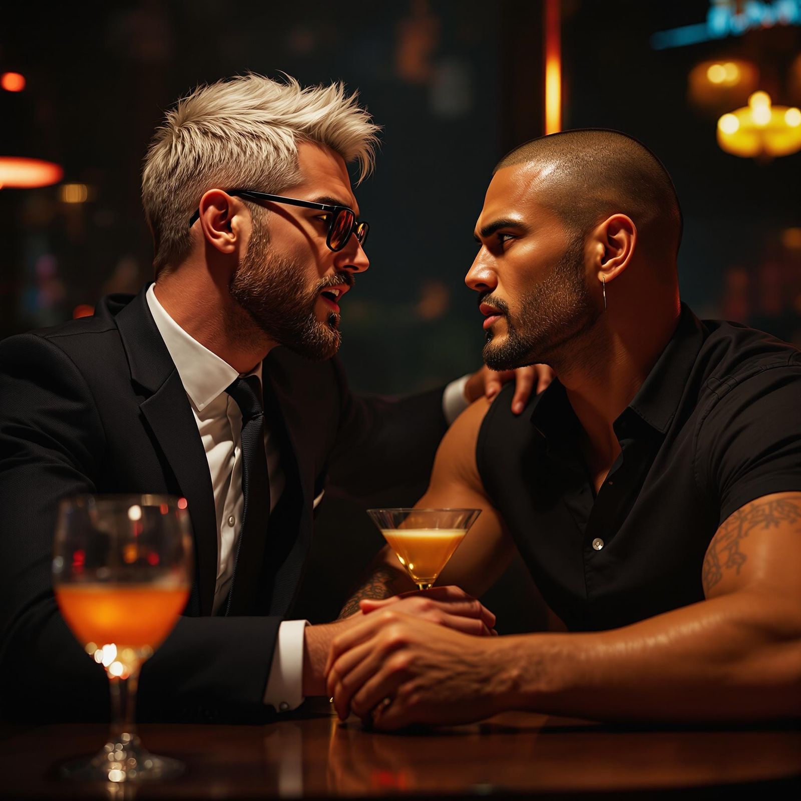 Nordic Man Singing in Synthwave Neon Style