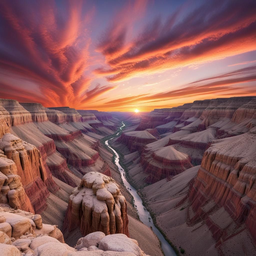 Un bello paisaje al atardecer