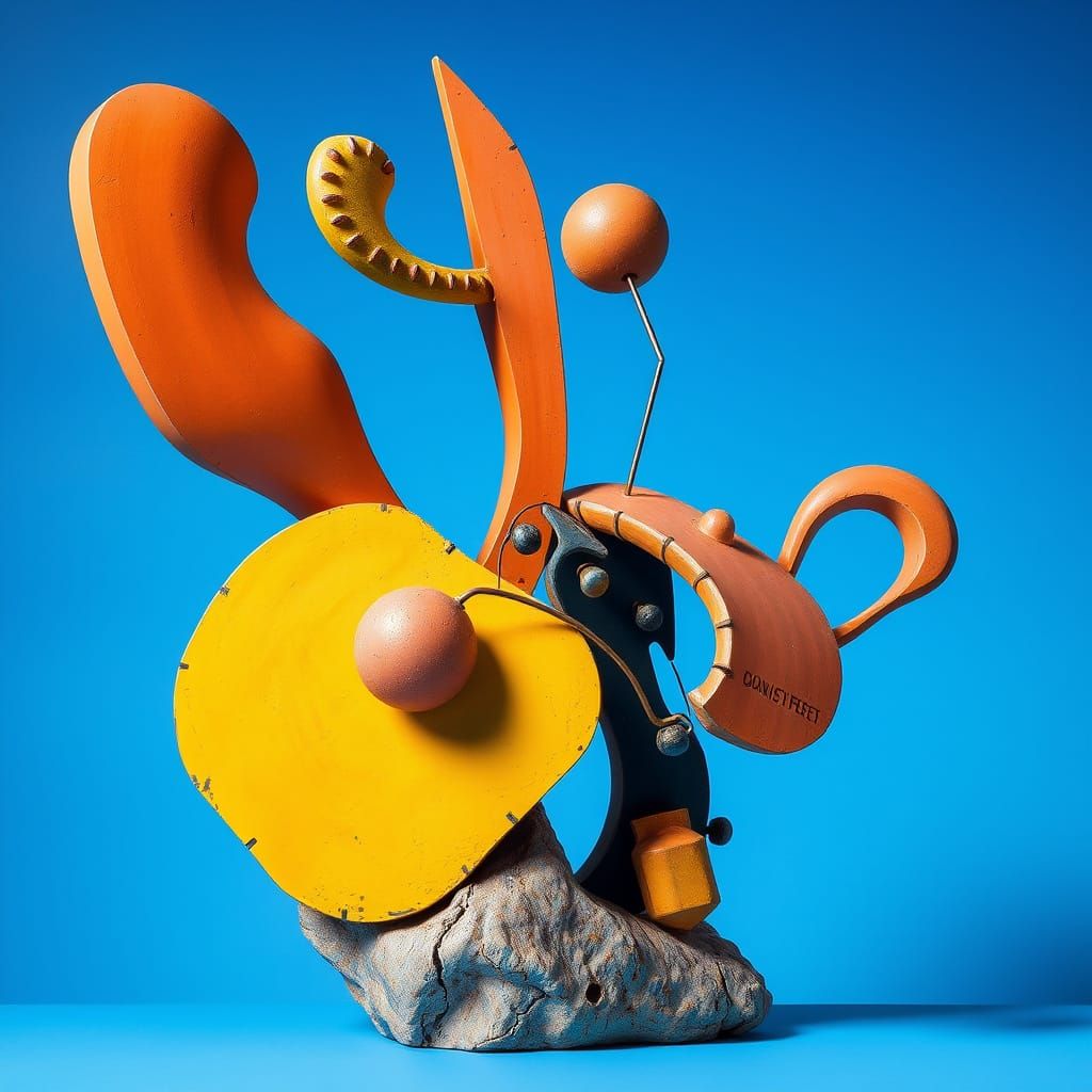 Abstract Sculpture in Vibrant, Gradient Blue