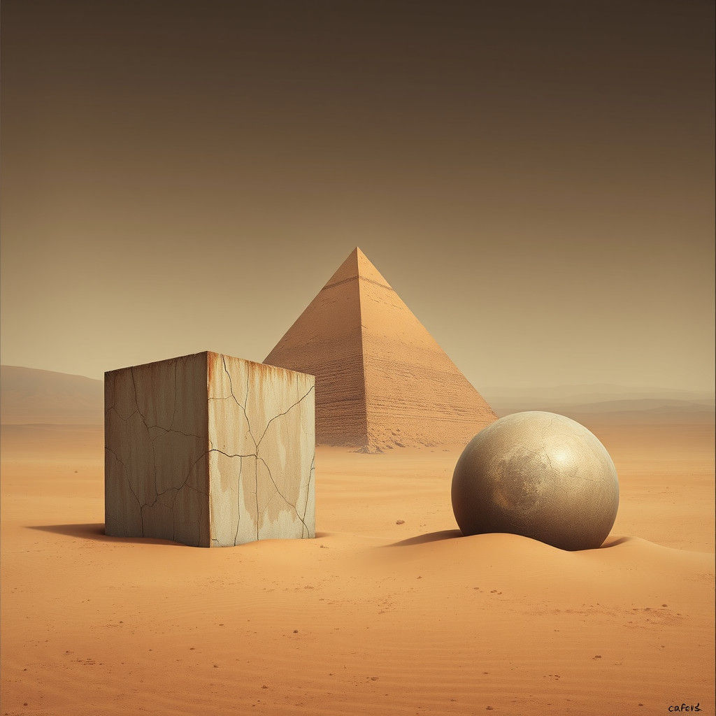 Surreal Desert Shapes in a Dali-esque Landscape