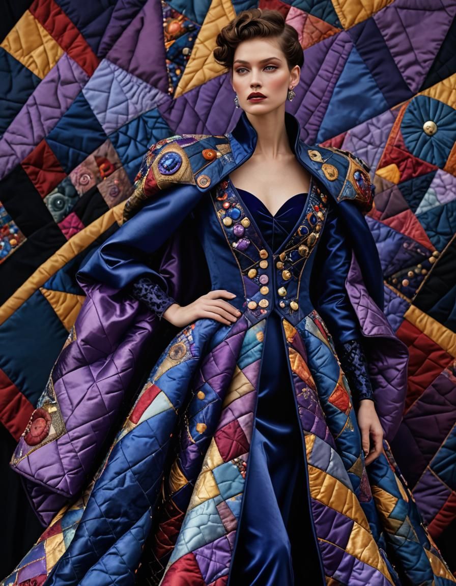 Runway Model in Maximalist Quilt Gown