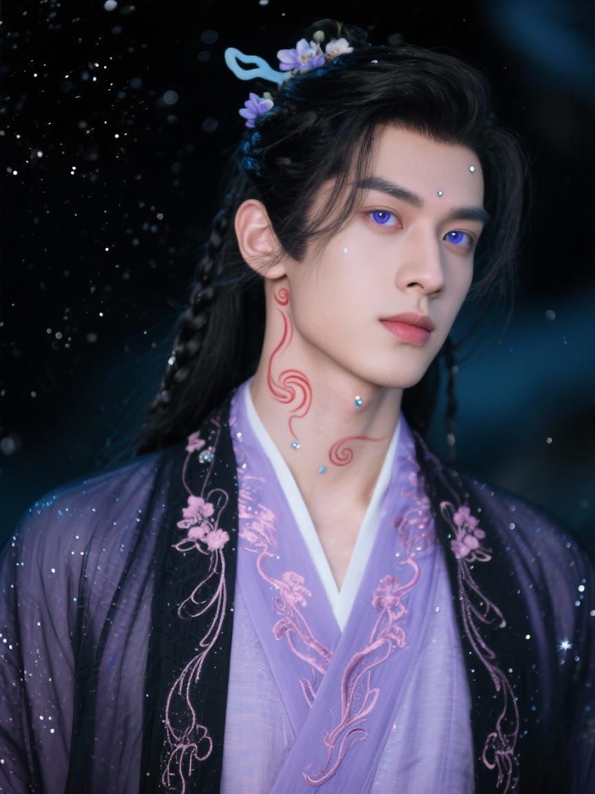 Cinematic Portrait of Young Man with Ethereal Features