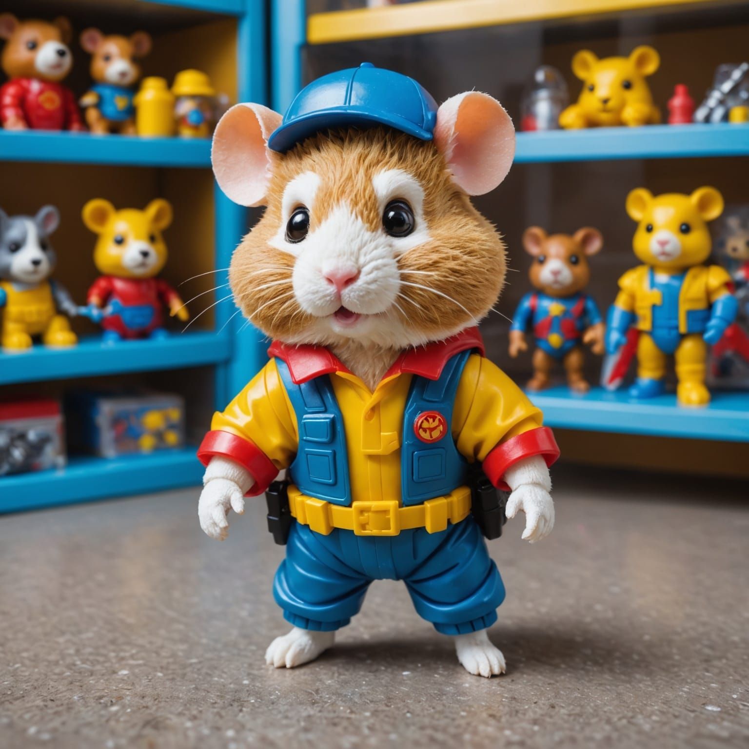 A portrait of the artist in a toy shop