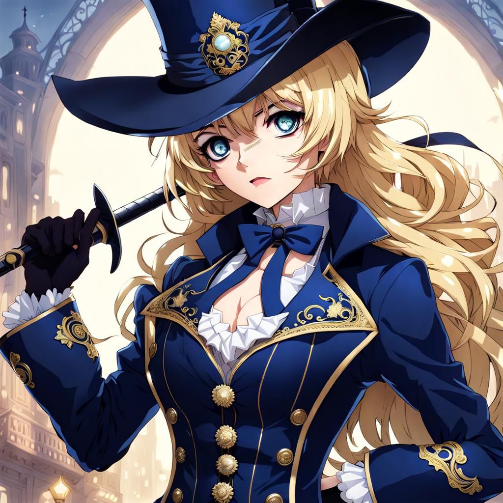 Anime Girl in Victorian Masquerade Outfit