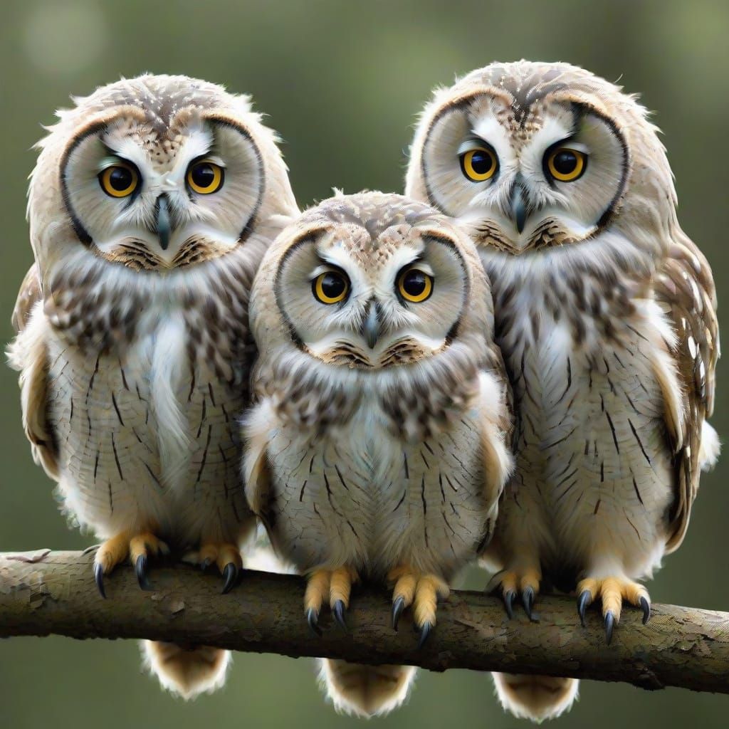AI Generated Fluffy Owls