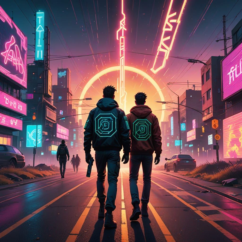 Cyberpunk Movie Poster with the Word FAITH