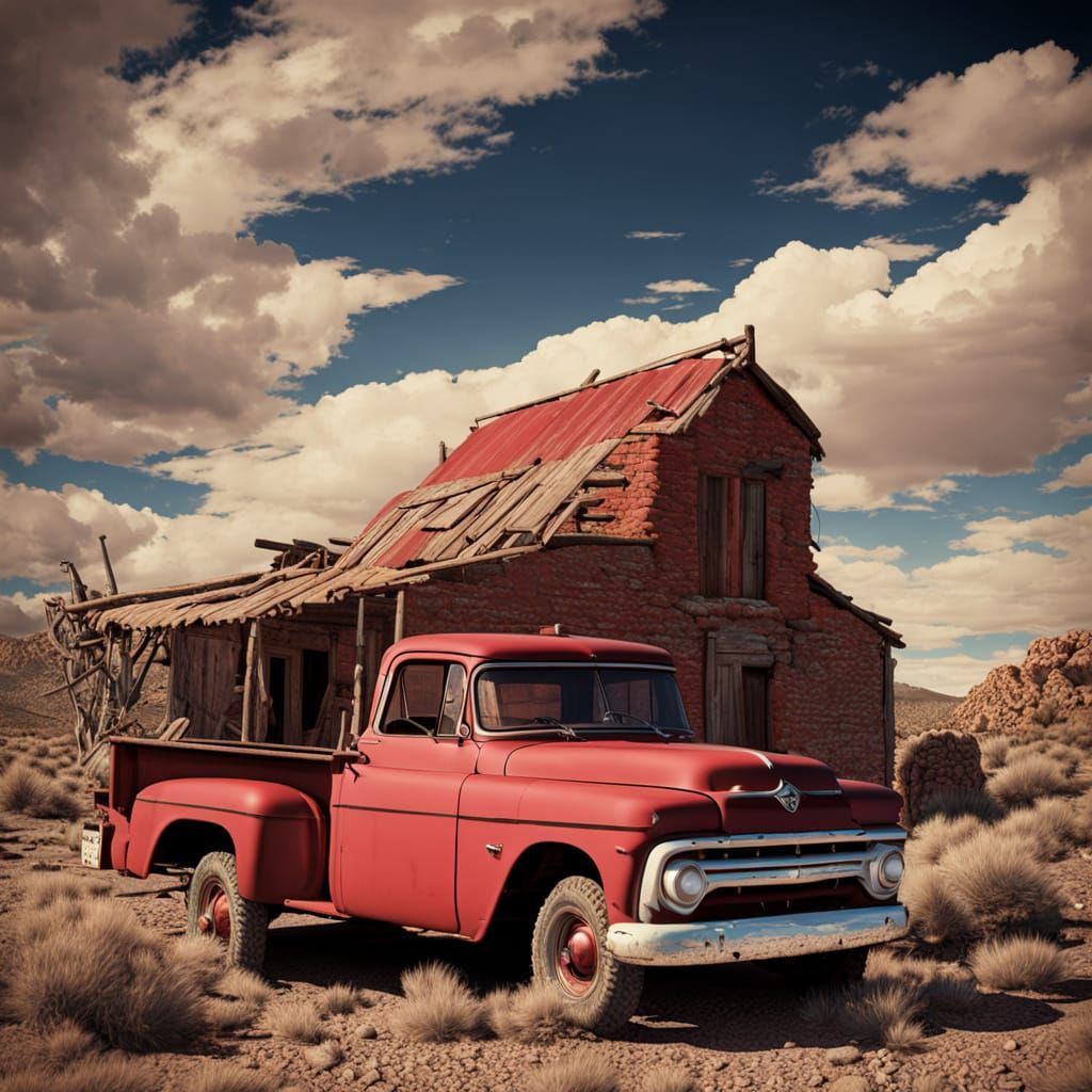 Vintage Pickup Drive to Villanueva Ruins