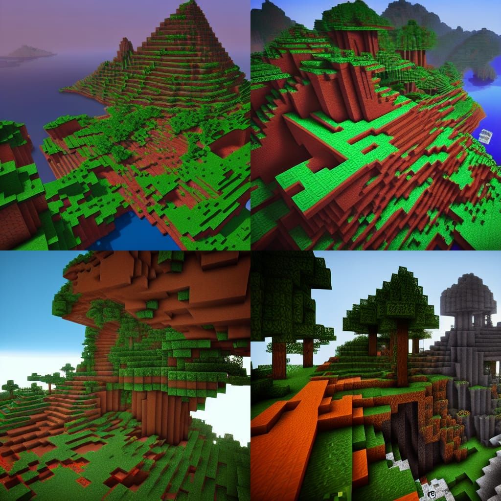 Minecraft Detailed Matte Painting in Deep Color