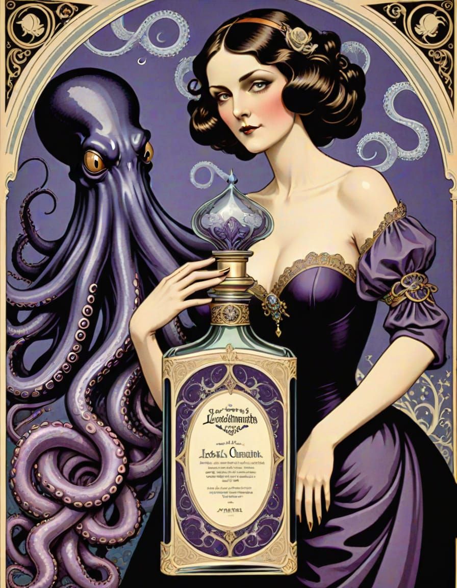 Lovecraftian Perfume: Vintage Art Nouveau Magazine Ad