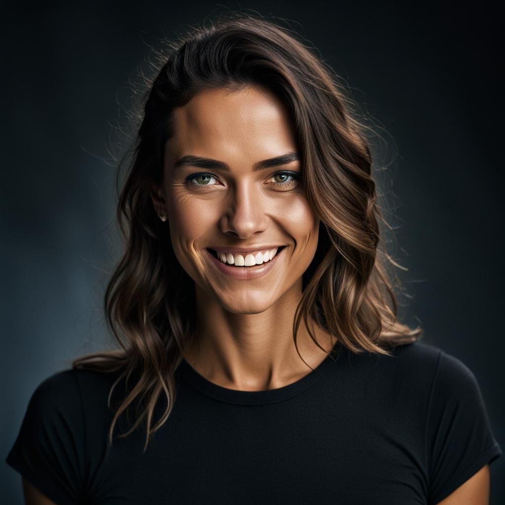 Attractive Surf Girl Portrait in Studio Lighting