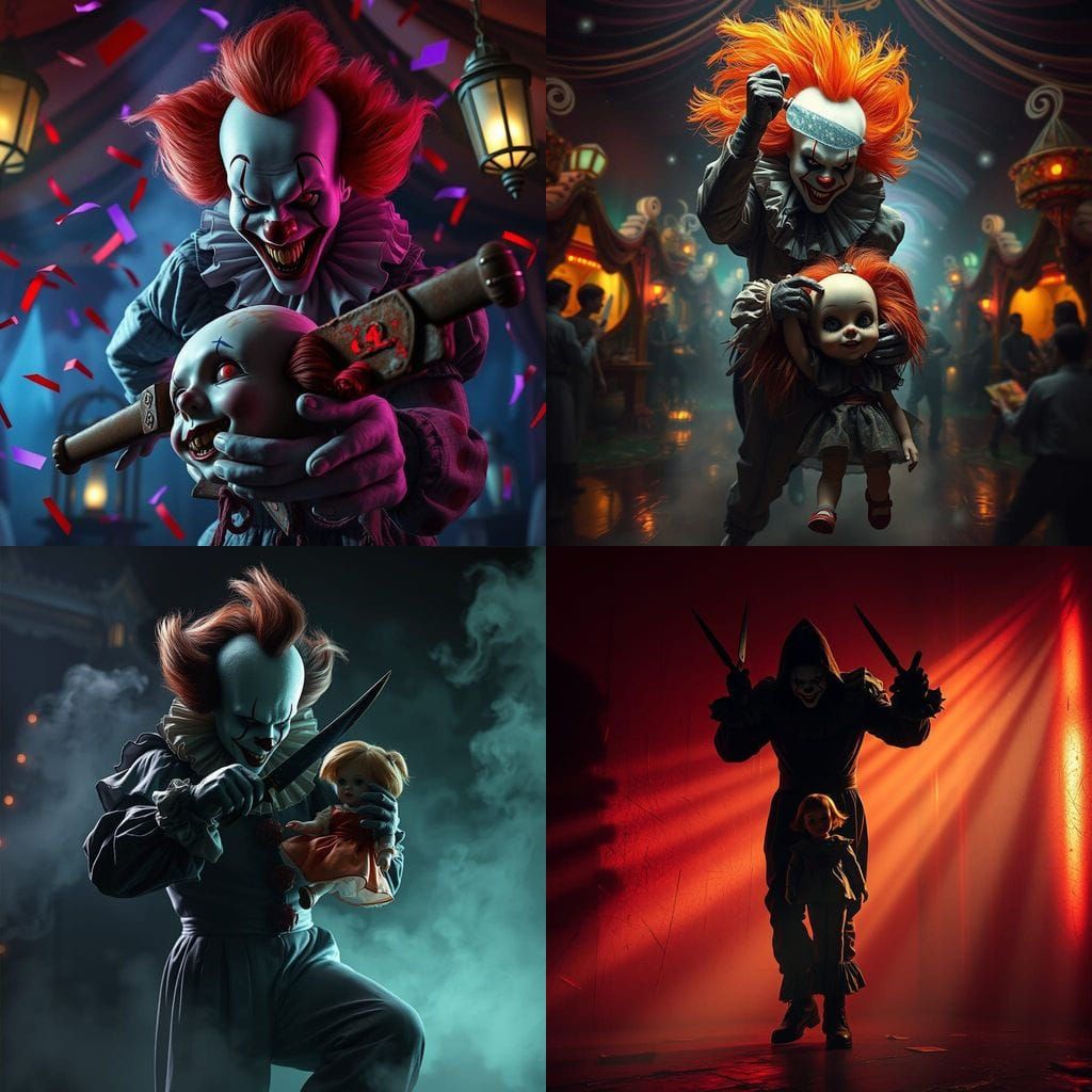 IT the Dancing Clown Slices Annabelle Doll in Half in a Fant...