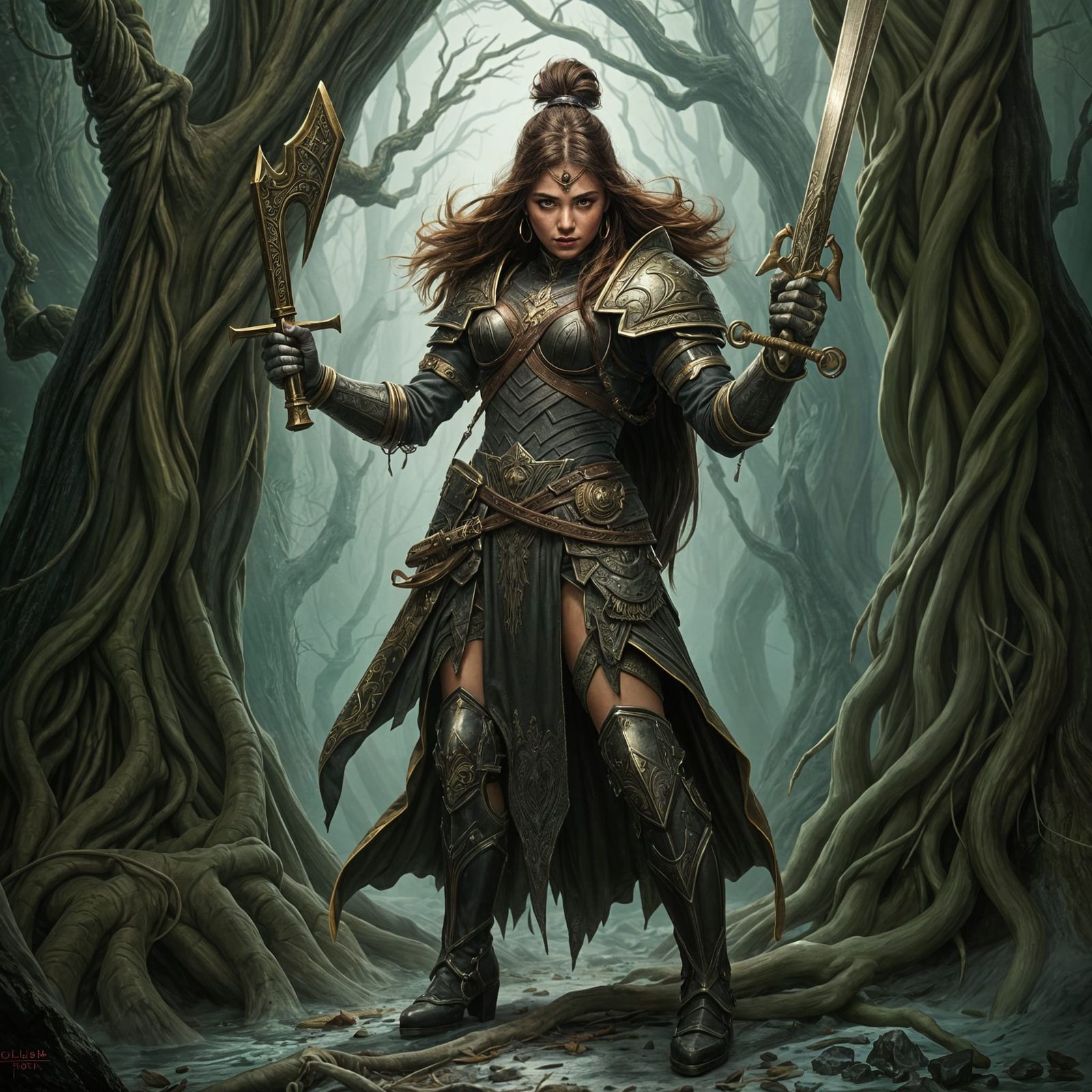 Strong Female Warrior Generated by AI