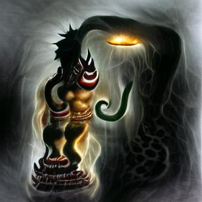 Stylized Naga Serpent Illustration