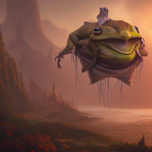 Fantastical Froggy Chair Concept Art in Deep Color