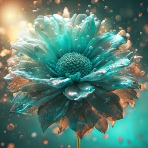 Abstract Turquoise AI-Generated Art