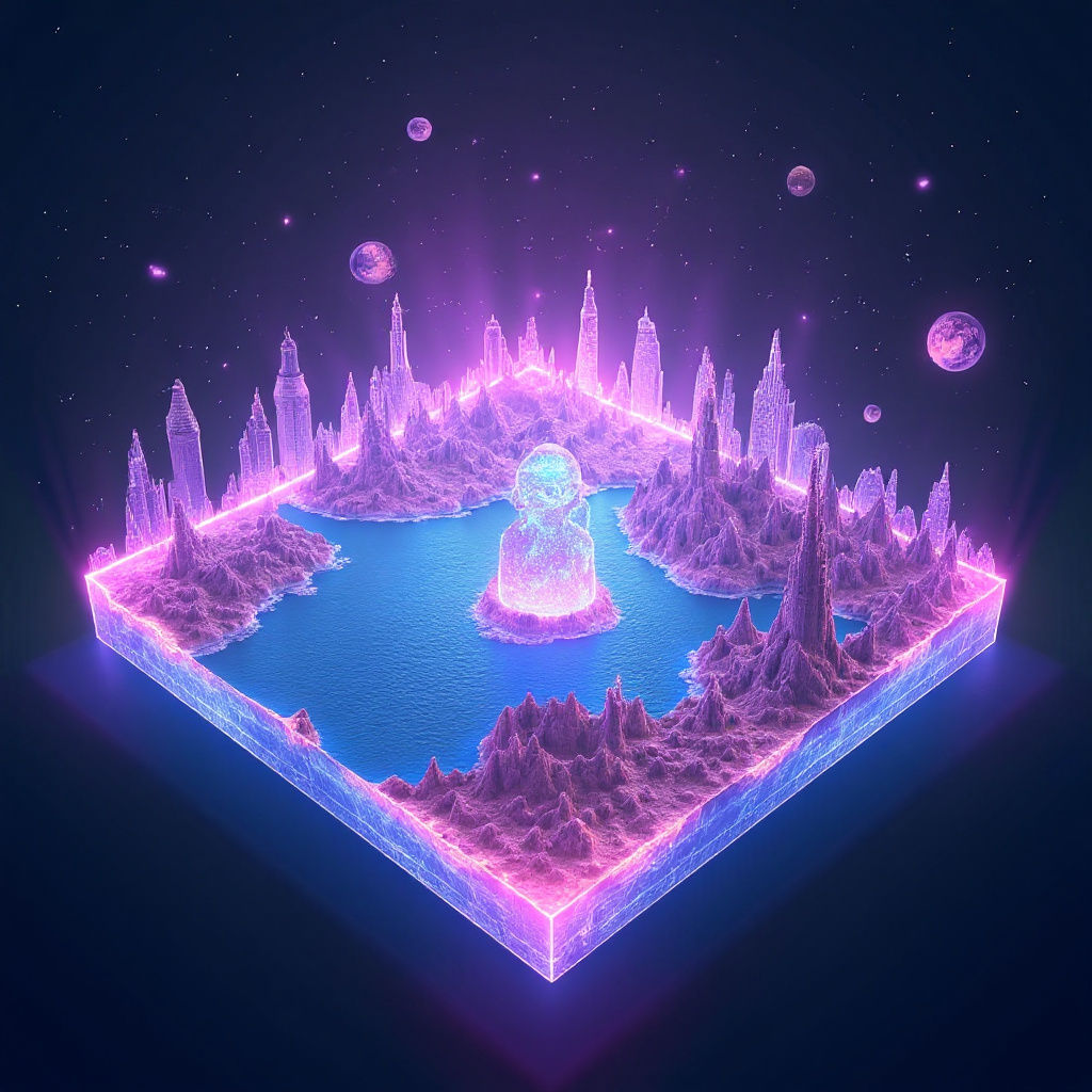 Holographic Fantasy World 3D Map
