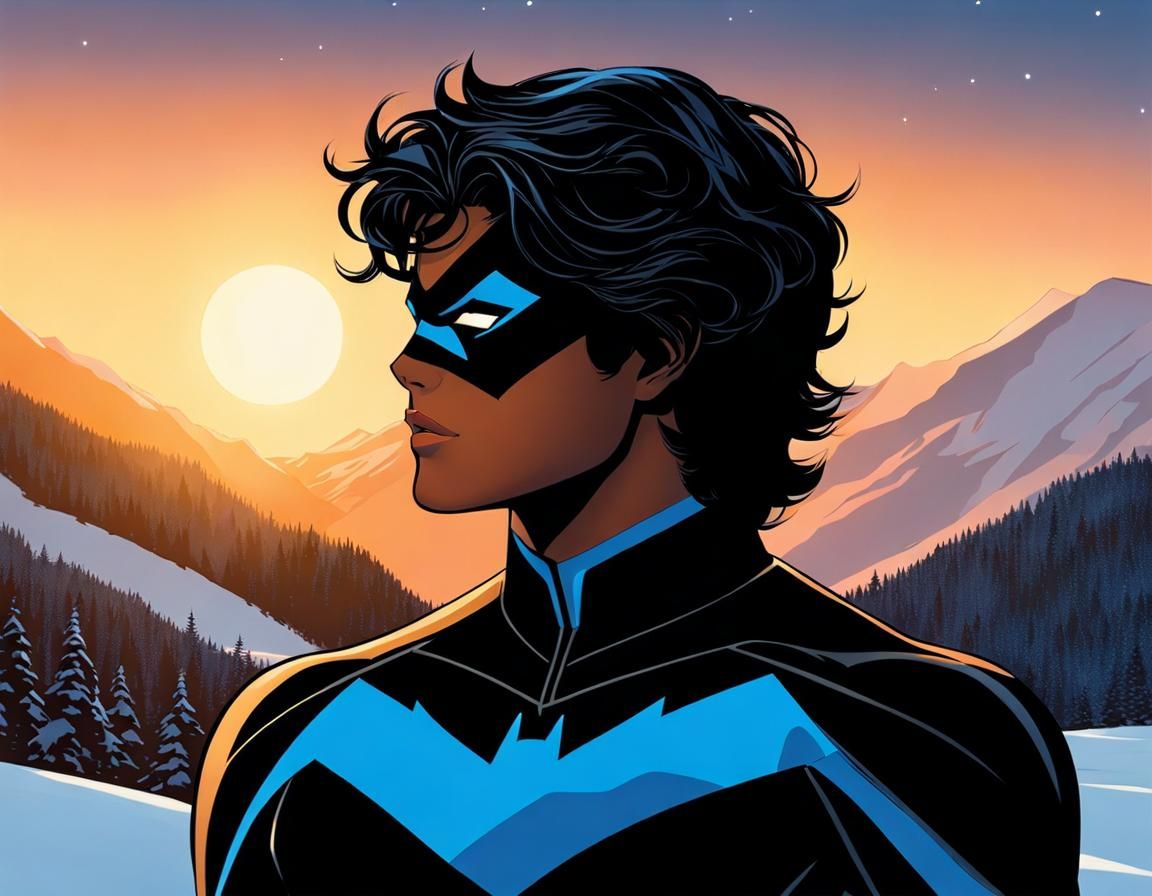 Nightwing in Winter Sunset
