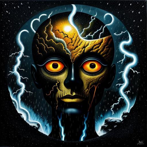 Surreal Uncanny Valley in Melting Oil on Canvas