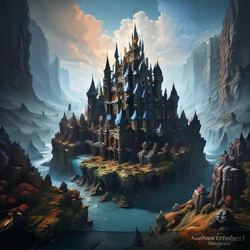 Detailed Matte Painting with Intricate Fantasy Details