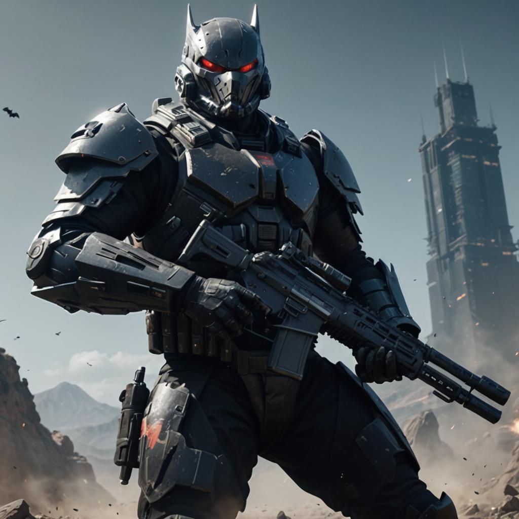 Bat Raptor Hybrid in Combat Armor, 3D Render