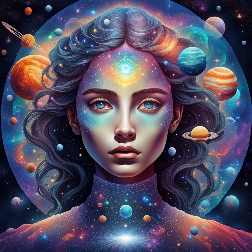 Astral Cosmic Dreamscape in Mixed Media