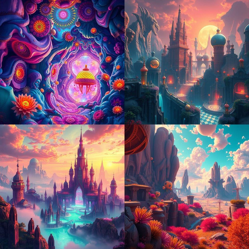 Surreal Fantasy Worlds in Vibrant, Intricate Detail