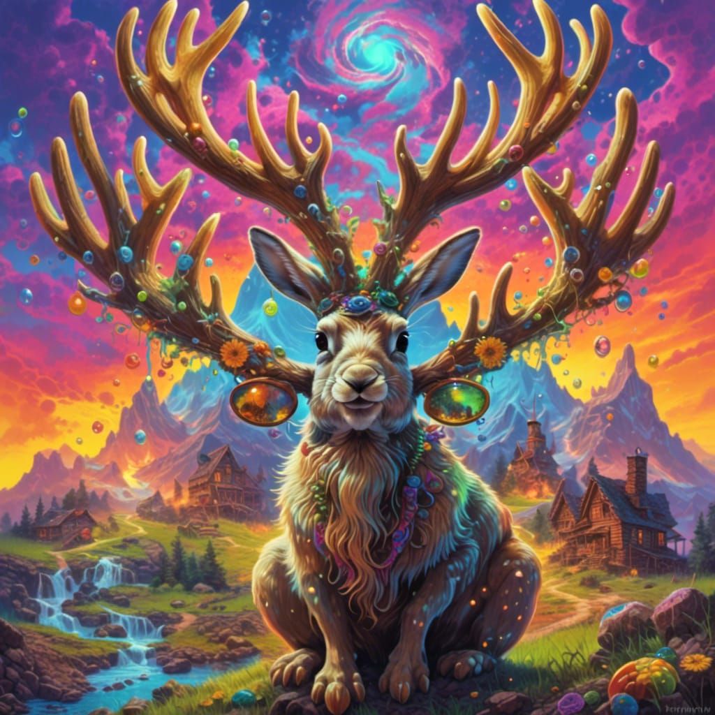 Hippie Jackalope Character Design