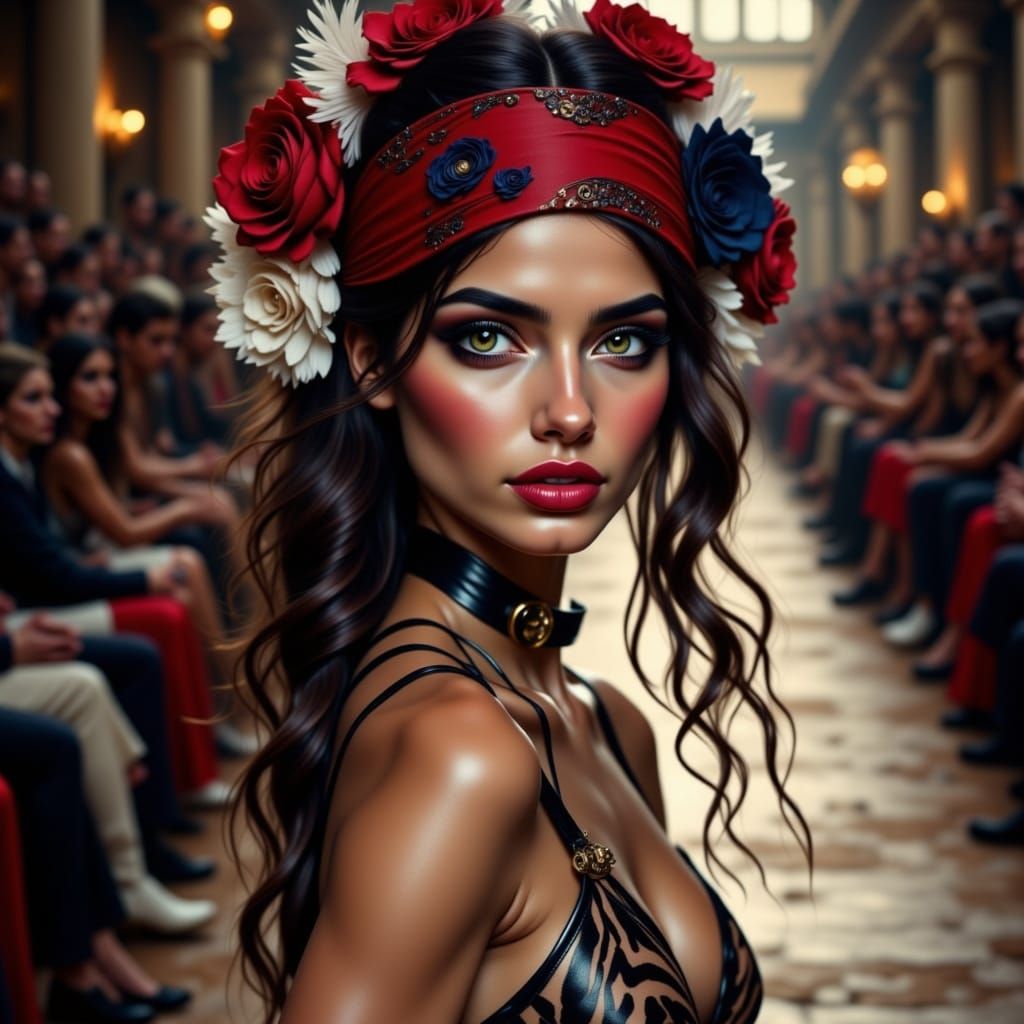 Ethereal Beauty in Zebra Stripes and Whimsical Accents