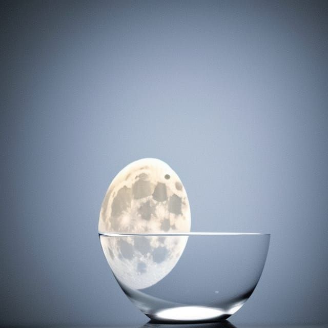 Moon Reflection in Glass of Water