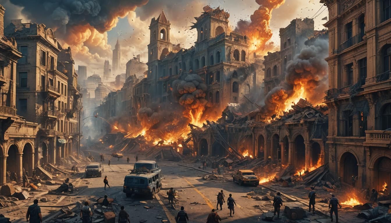 Dystopian City Ruins: Fantasy Concept Art