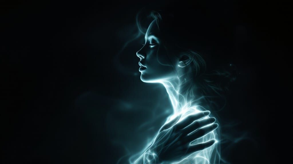 Ethereal Goddess of Light Emerges from Darkness