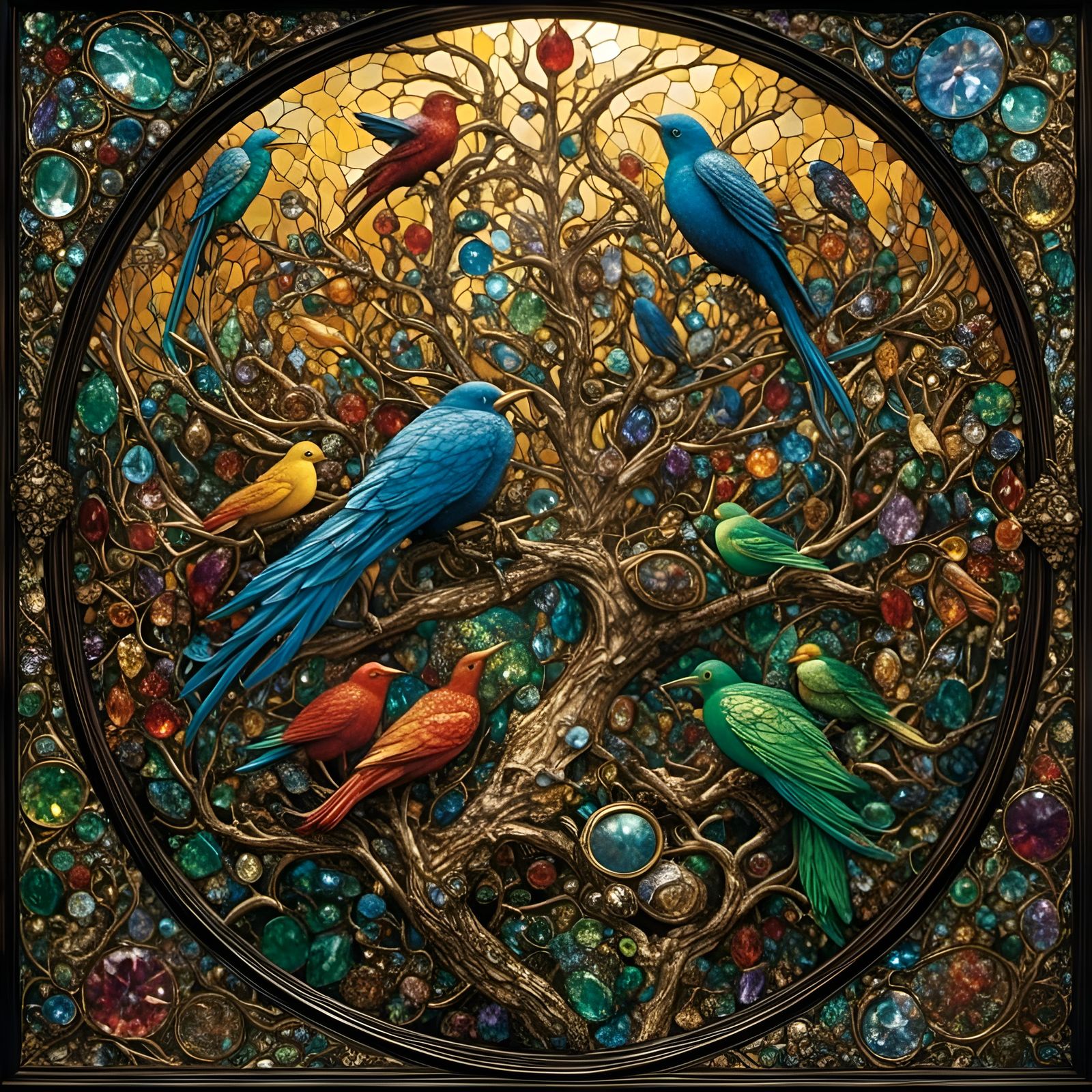 Dazzling Stained Glass Art with Expressive Features