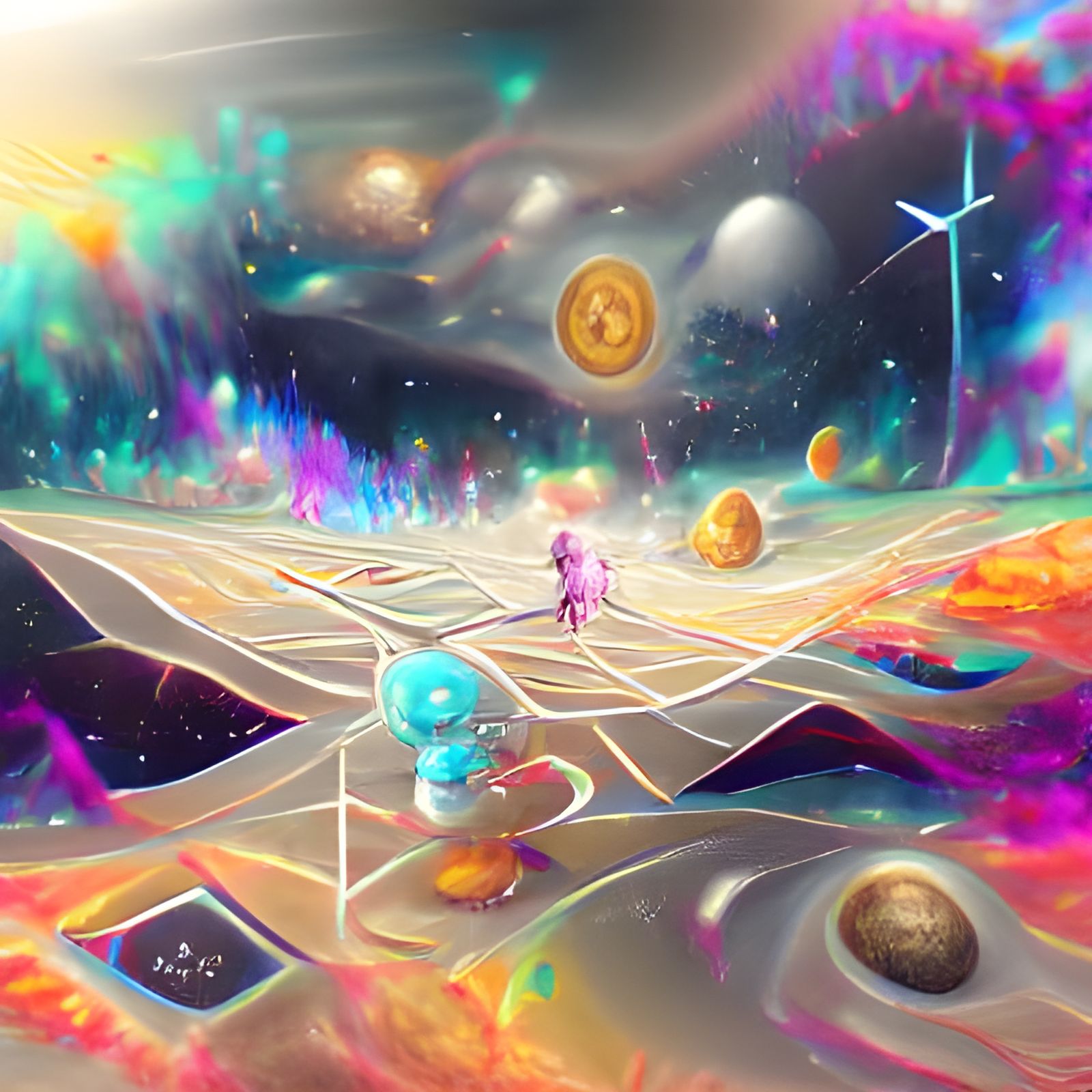 Holographic Astral Crossroad in Visionary Style