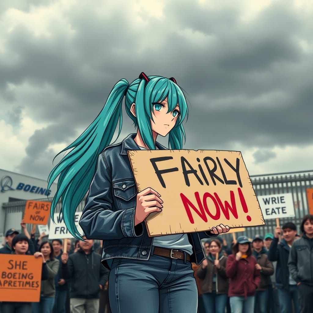 Miku Hatsune Leads Strike in Dystopian Future