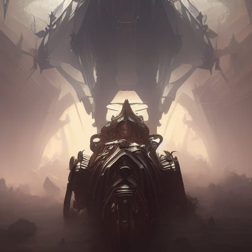 Dark Fantasy Silver Chariot Concept Art